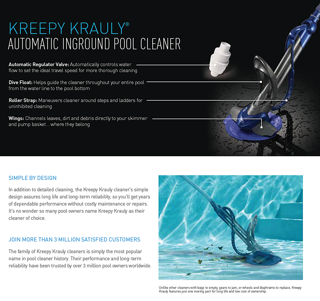 Kreepy Krauly The Best Automatic Pool Cleaner Pleated Se